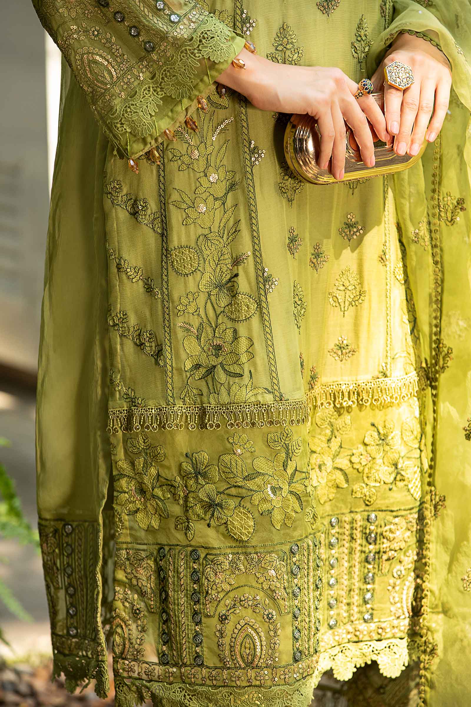 Maria B | Pre Fall Dresses | 3 Piece Embroidered Suit Grape Green