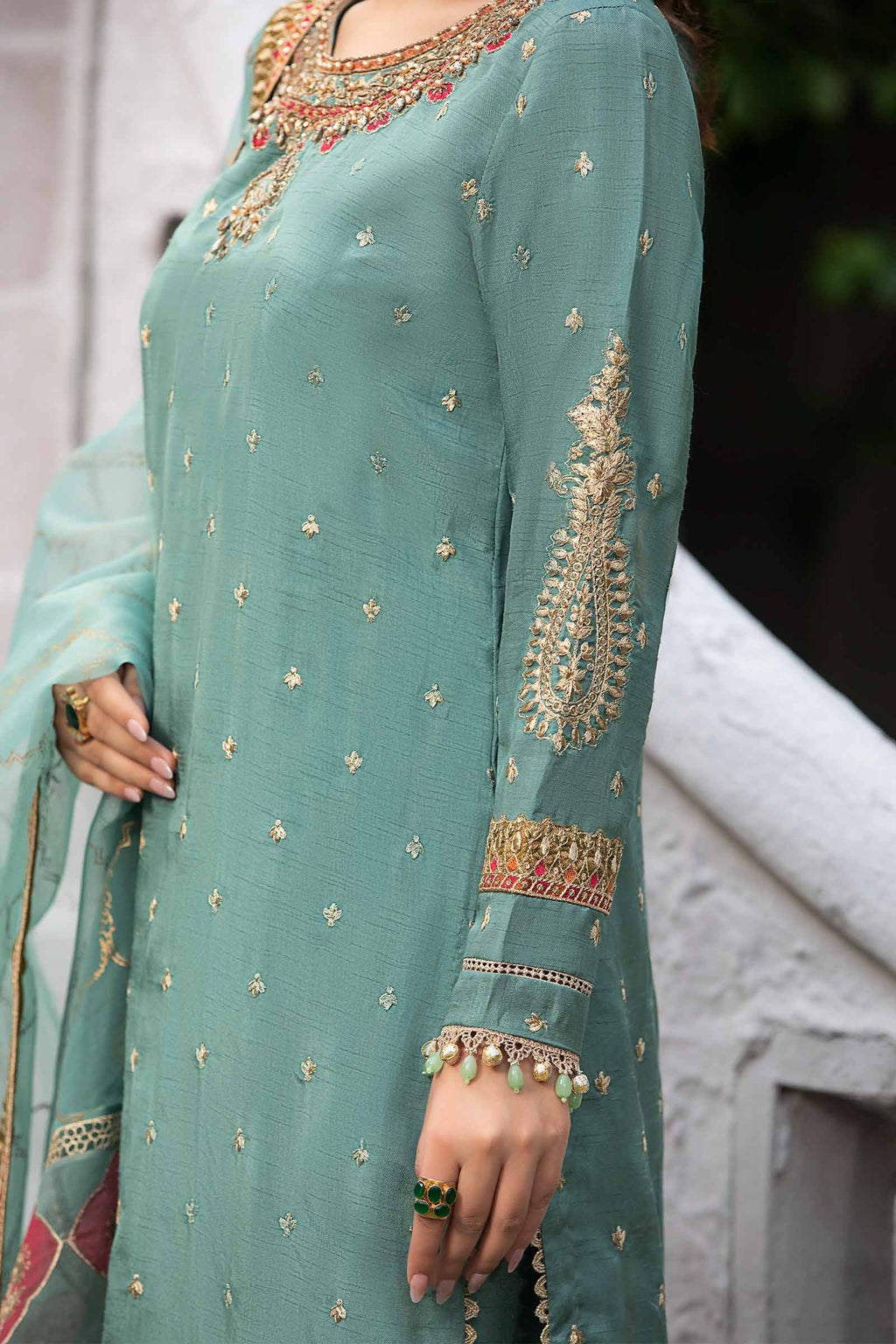 Maria B | Eid Collection 26 | 3 Piece Embroidered Raw Silk Suit