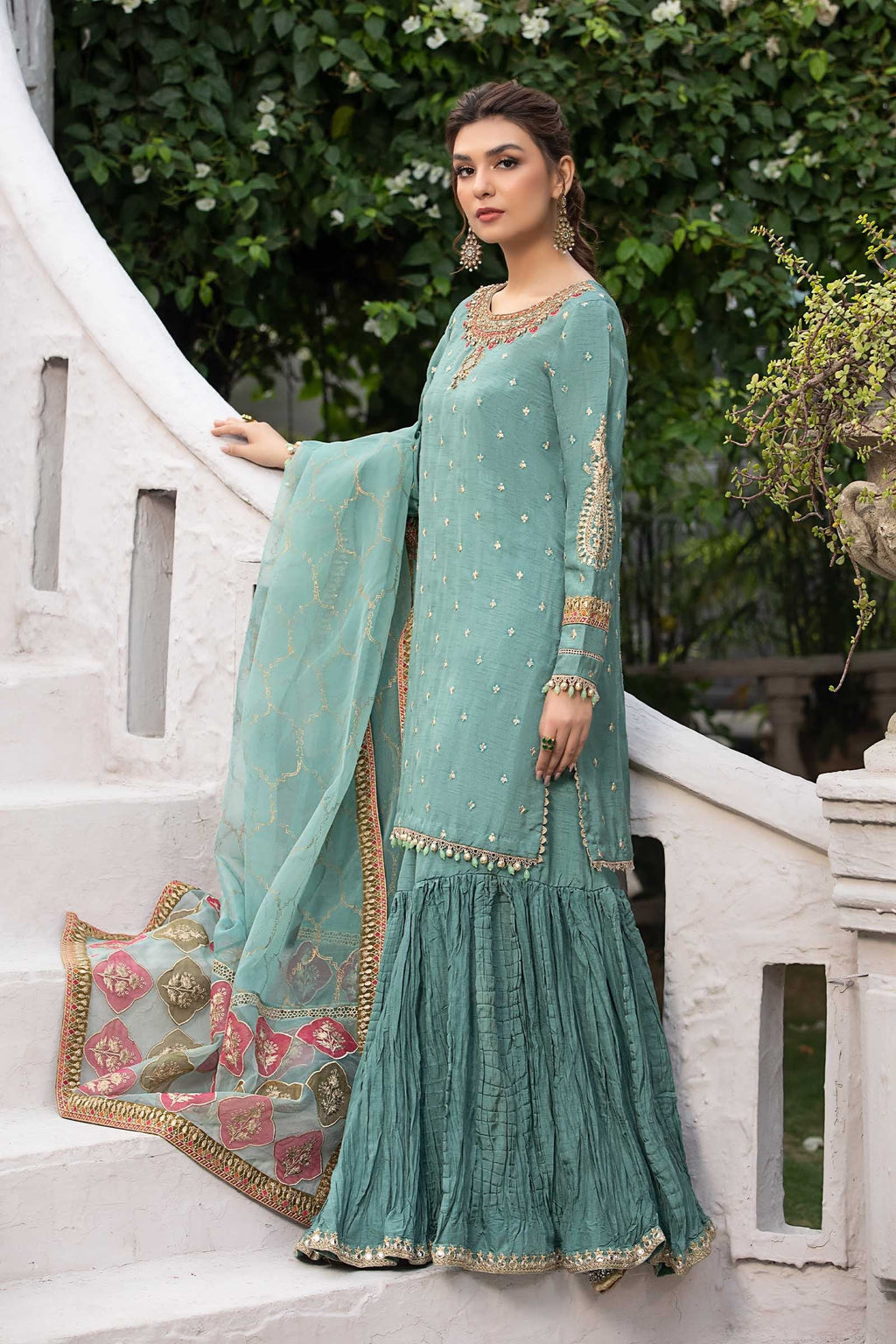Maria B | Eid Collection 26 | 3 Piece Embroidered Raw Silk Suit