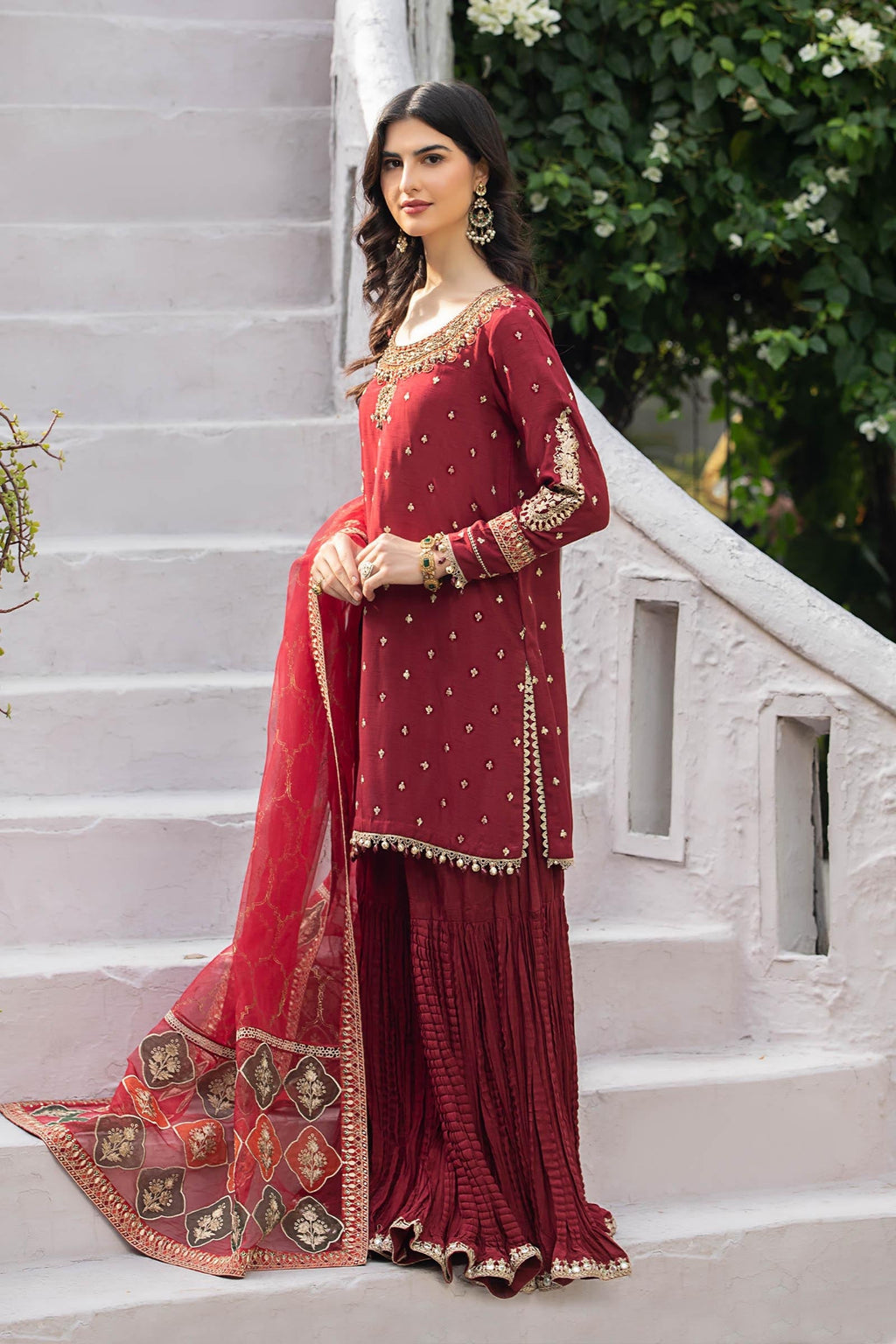 Maria B | Eid Collection 26 | 3 Piece Embroidered Raw Silk Suit