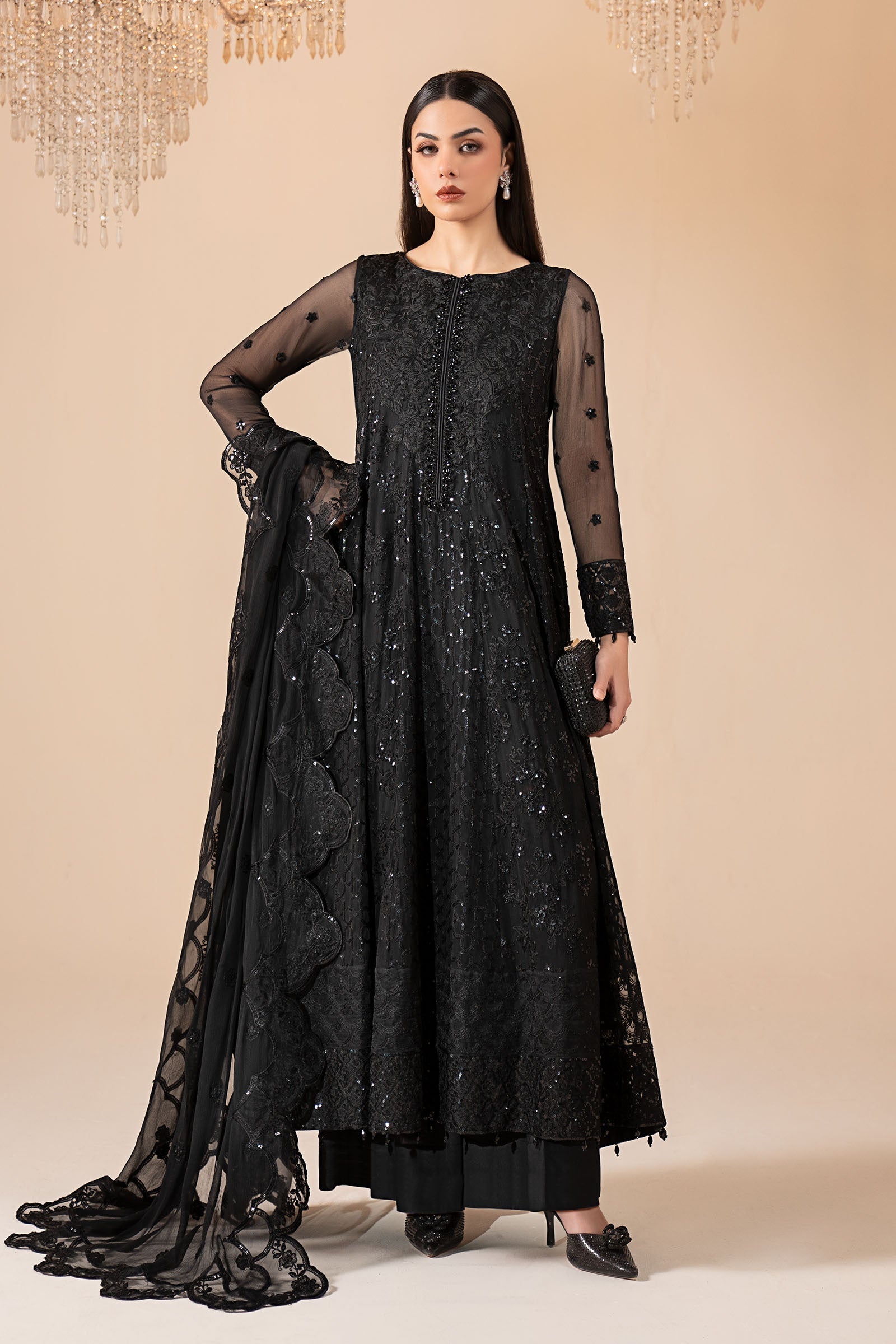 Maria B | Eid Collection 26 | 3 Piece Embroidered Chiffon Suit