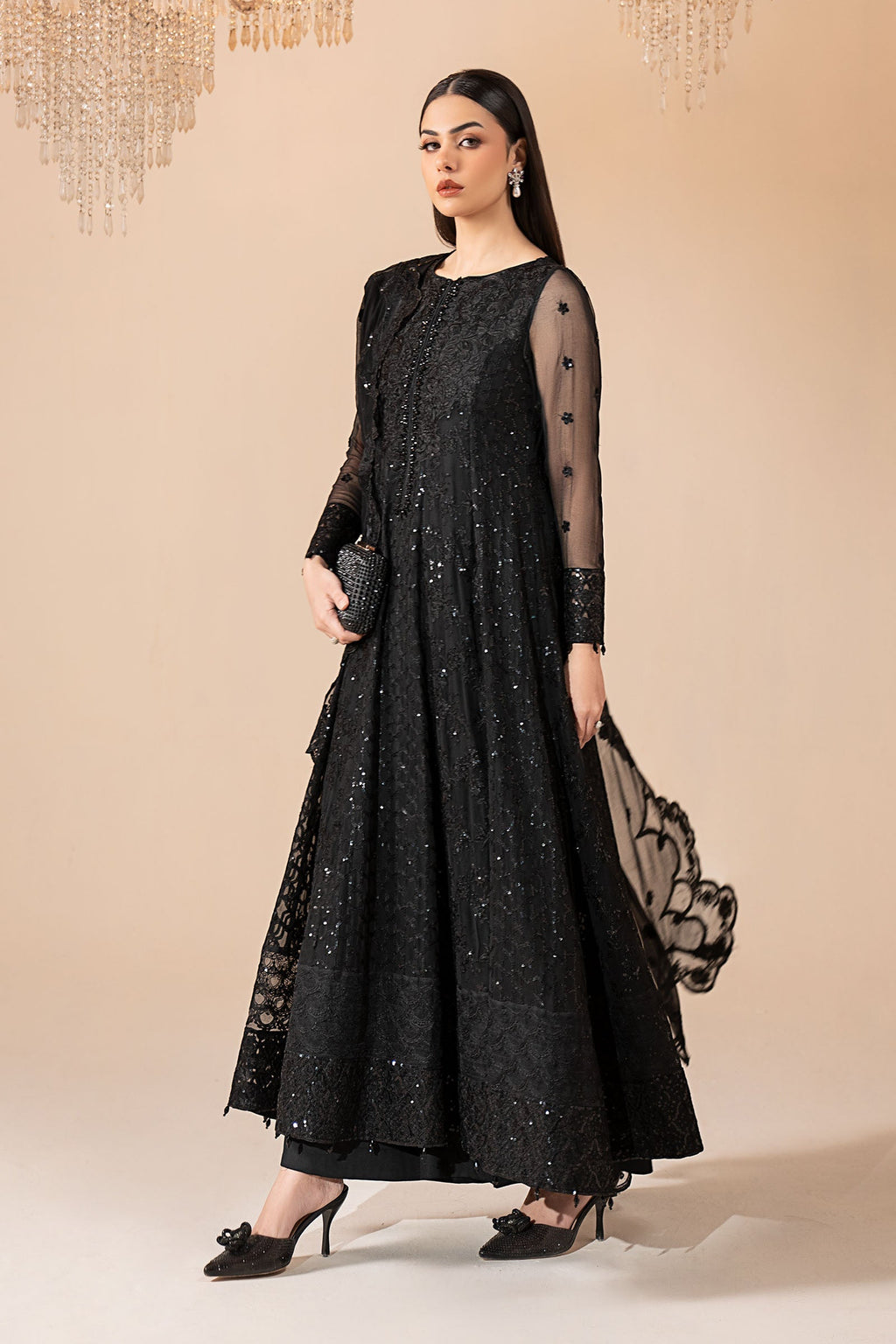 Maria B | Eid Collection 26 | 3 Piece Embroidered Chiffon Suit