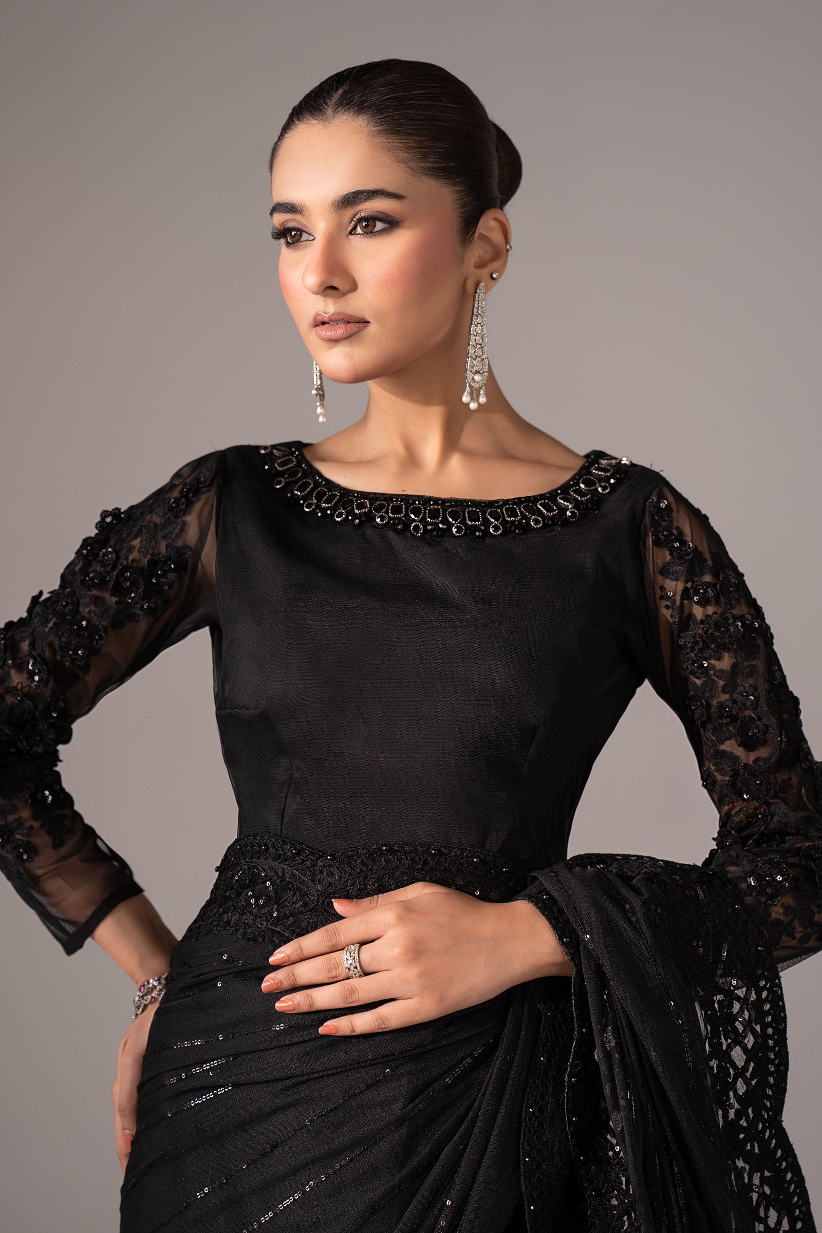 Maria B | Eid Collection 26 | Embroidered Net Saree