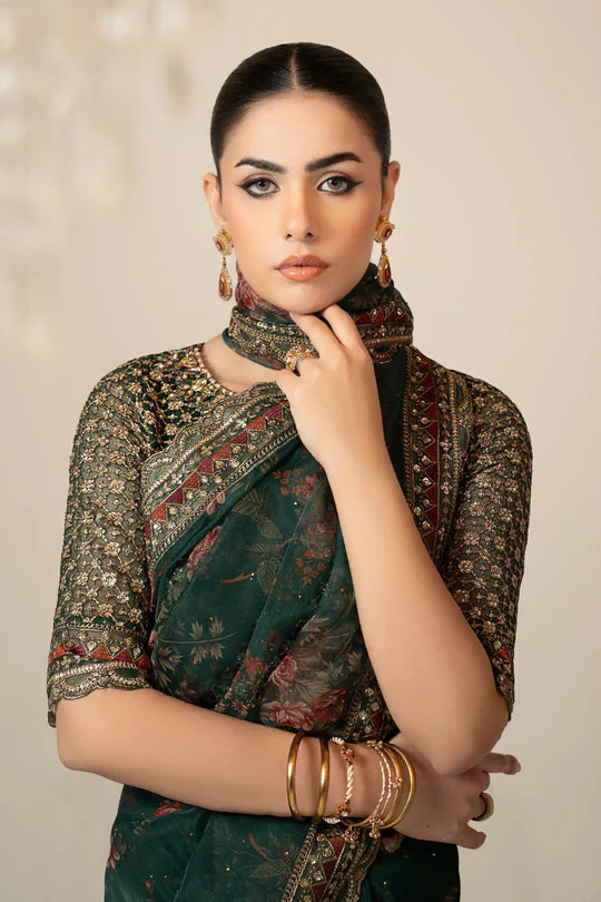 Maria B | Saree SF-EF24-08R1-Green - Riwayat e Khas