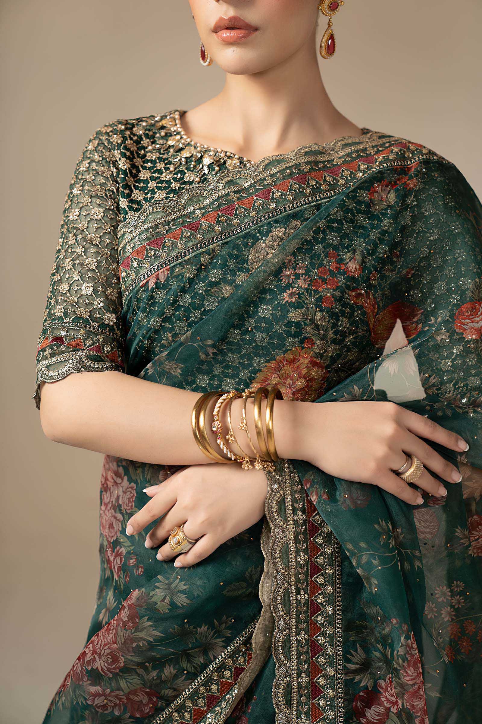 Maria B | Eid Collection 26 | Embroidered Organza Saree