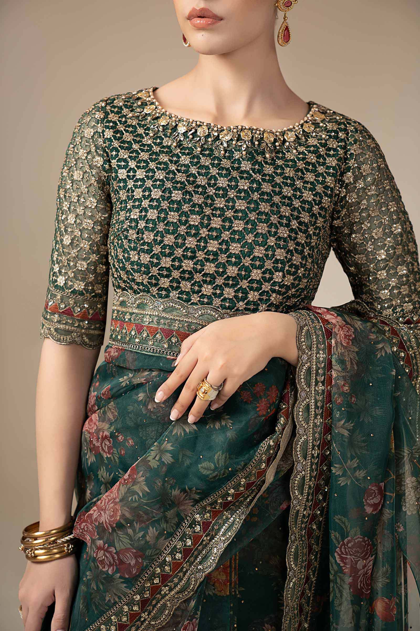 Maria B | Eid Collection 26 | Embroidered Organza Saree