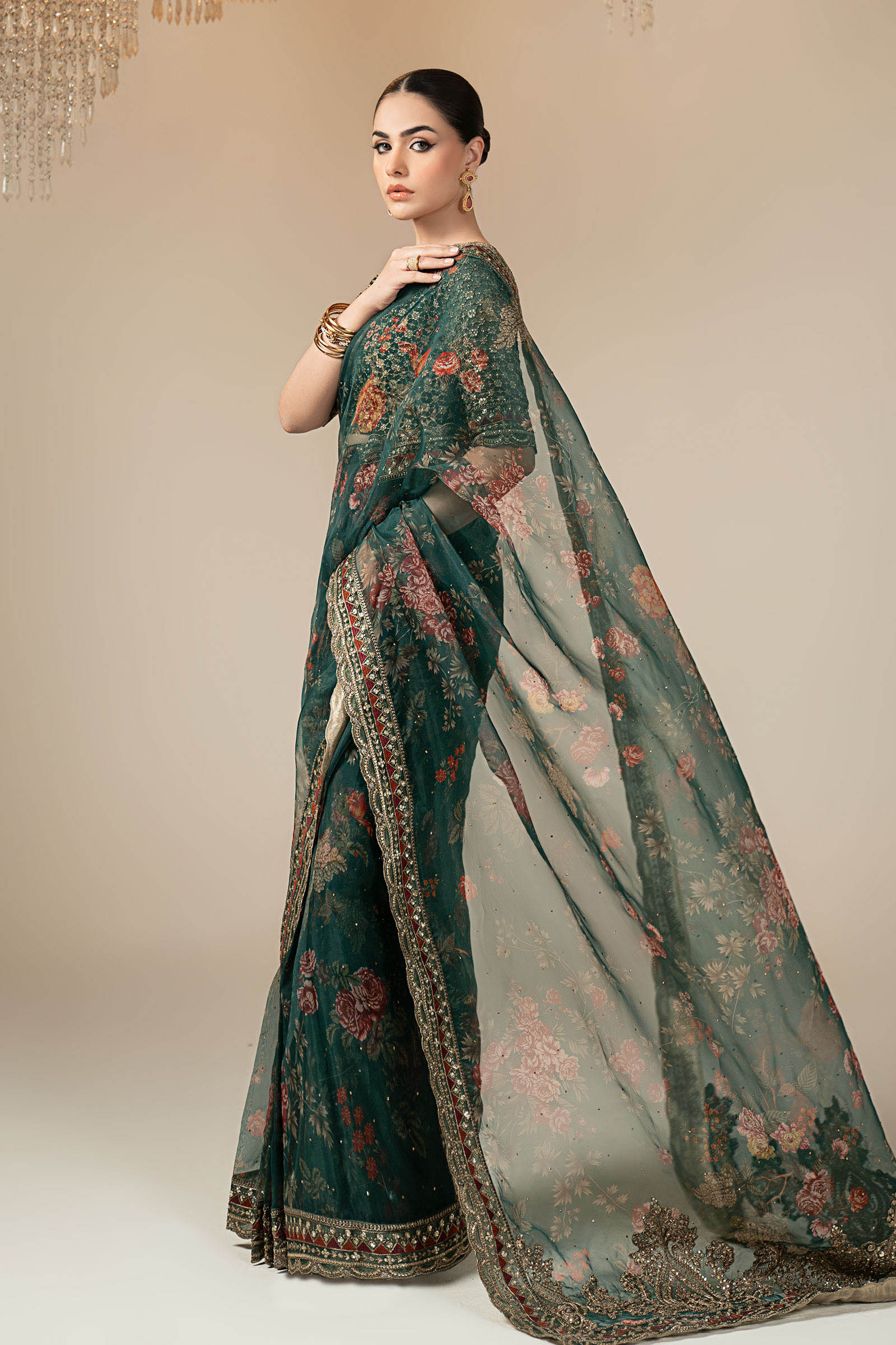 Maria B | Eid Collection 26 | Embroidered Organza Saree