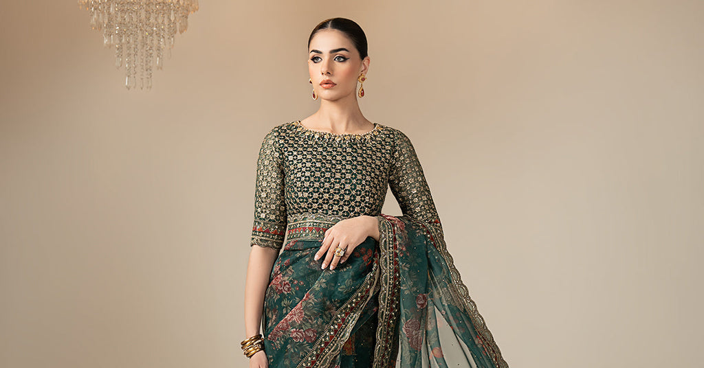 Maria B | Eid Collection 26 | Embroidered Organza Saree