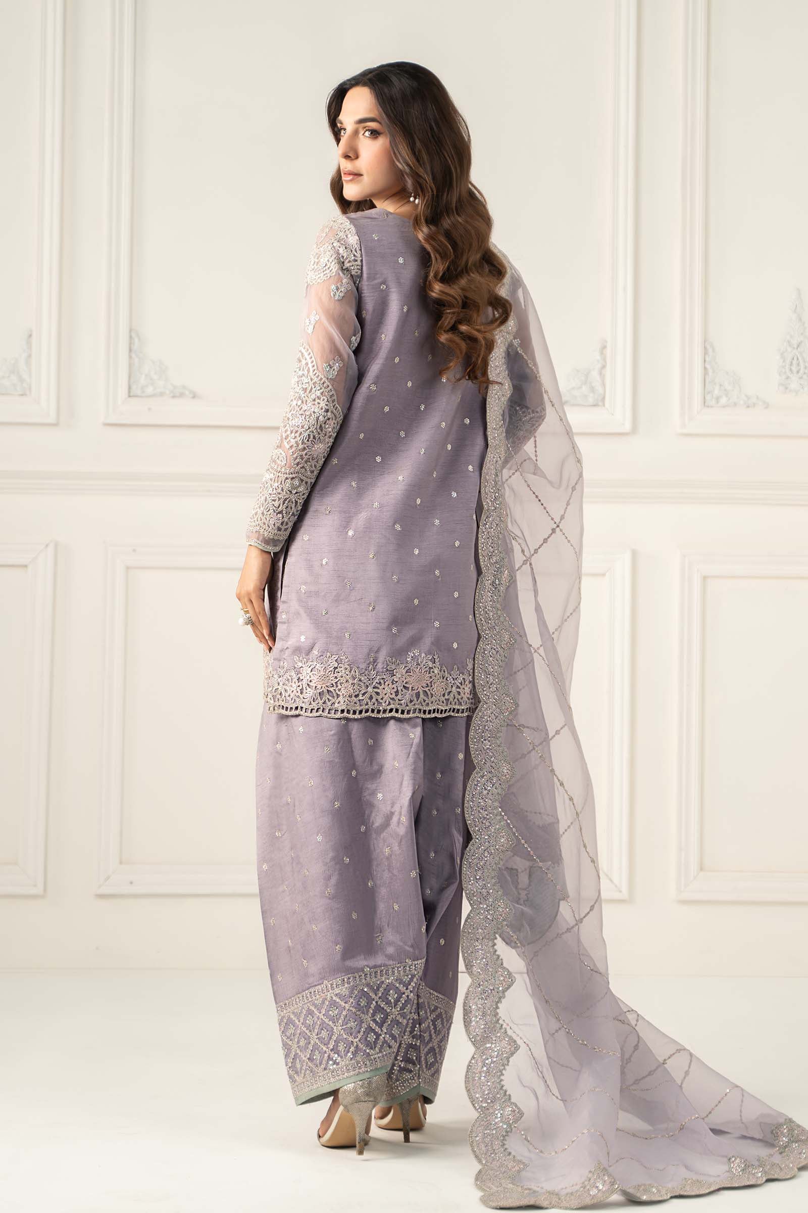 Maria B | Eid Collection 26 | 3 Piece Embroidered Raw Silk Suit