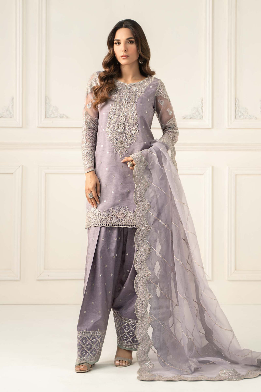 Maria B | Eid Collection 26 | 3 Piece Embroidered Raw Silk Suit
