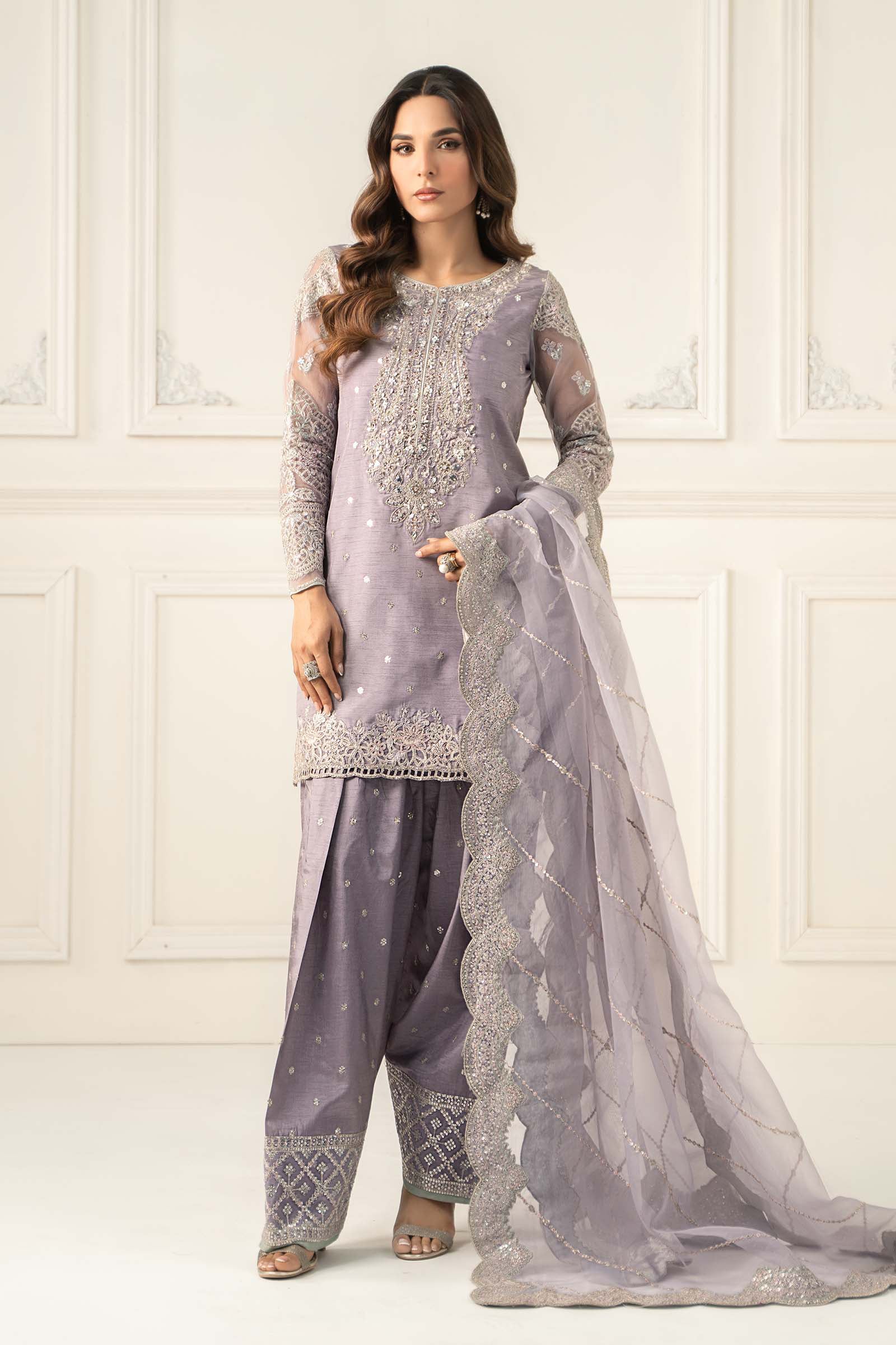 Maria B | Eid Collection 26 | 3 Piece Embroidered Raw Silk Suit