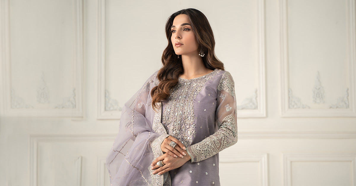 Maria B | Eid Collection 26 | 3 Piece Embroidered Raw Silk Suit