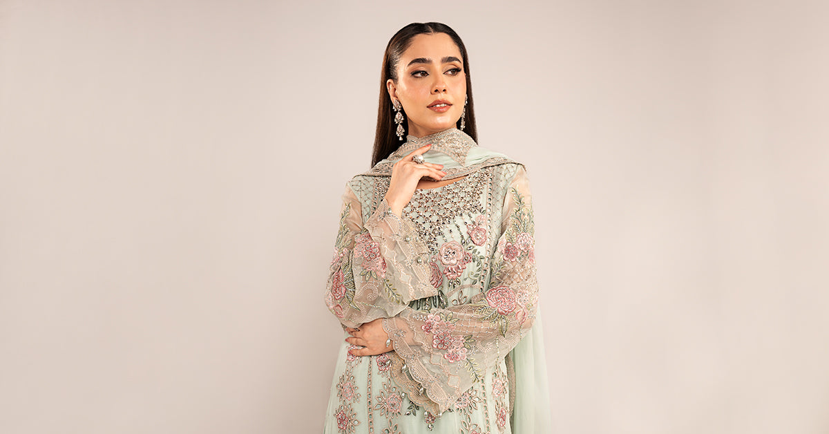 Maria B | Eid Collection Formals 26 | 3 Piece Embroidered Chiffon Suit