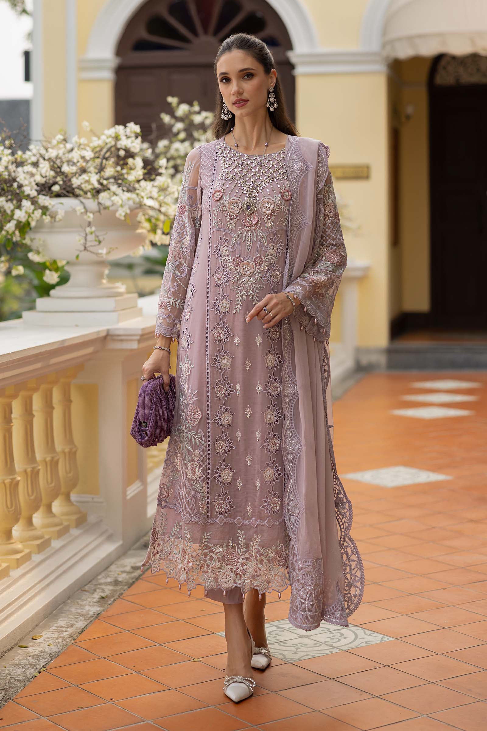 Maria B | Eid Collection 26 | 3 Piece Embroidered Chiffon Suit
