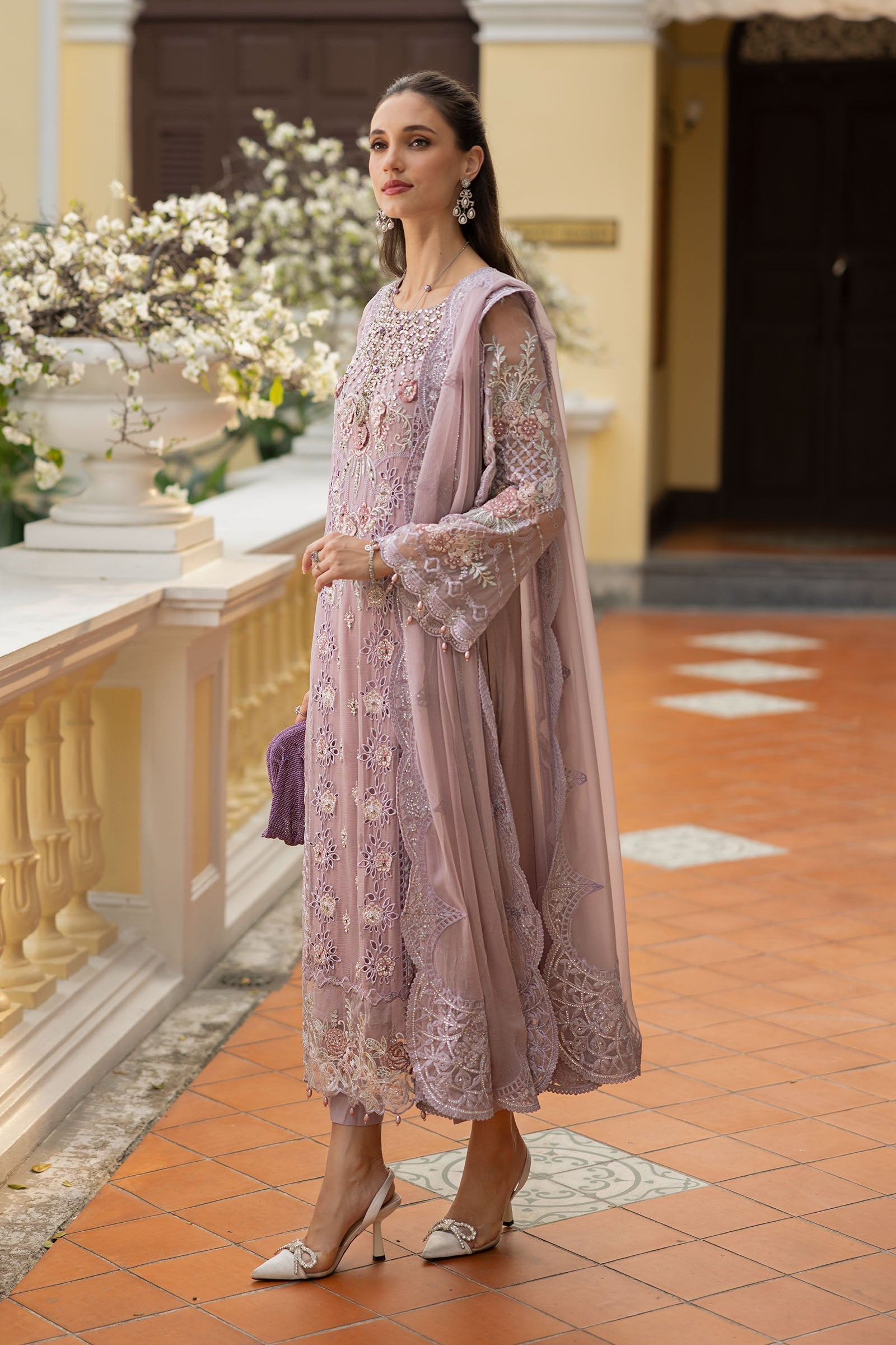 Maria B | Eid Collection Formals 26 | 3 Piece Embroidered Chiffon Suit