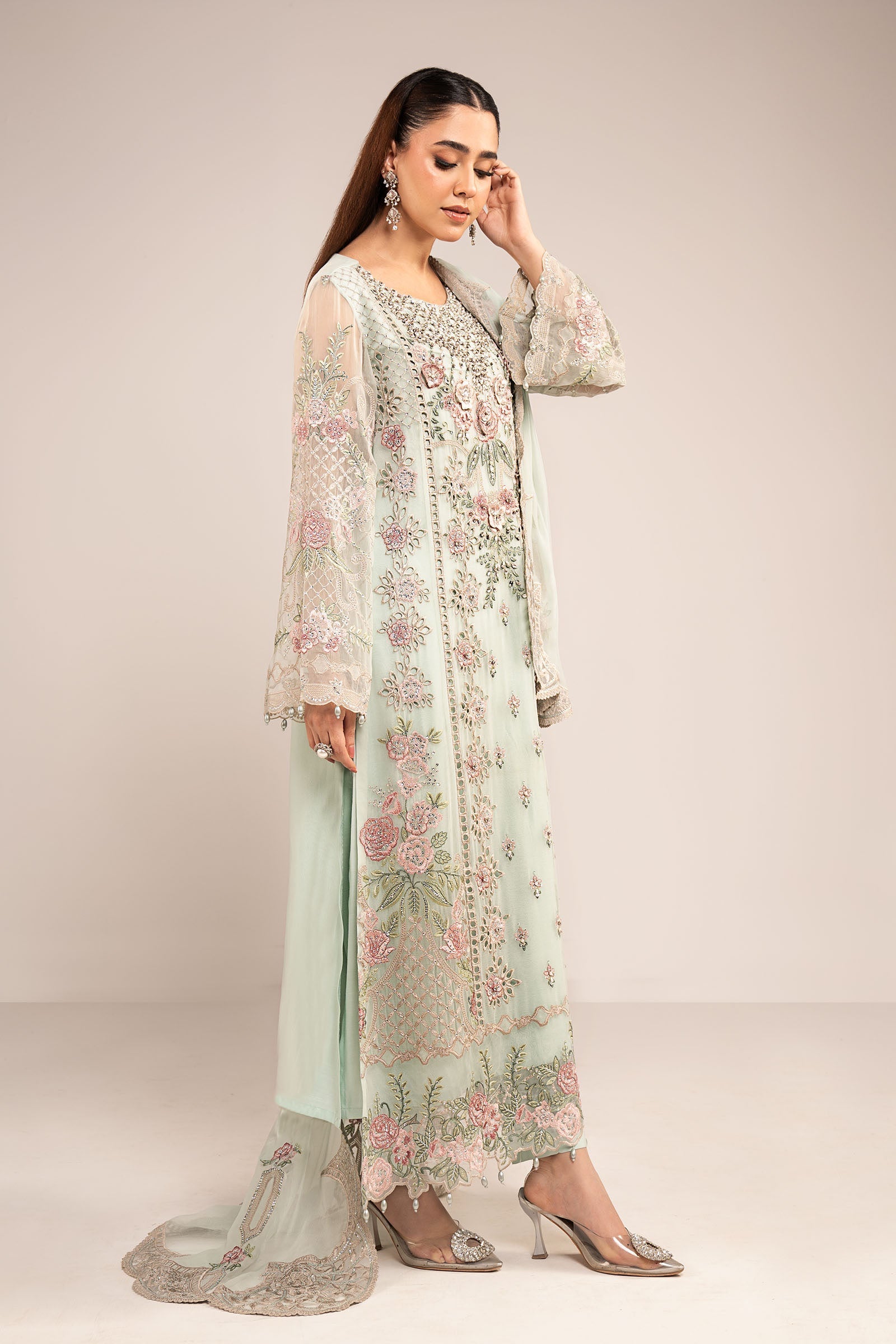 Maria B | Eid Collection Formals 26 | 3 Piece Embroidered Chiffon Suit
