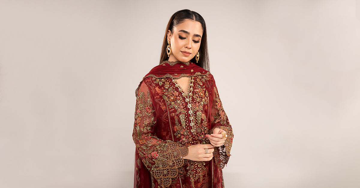 Maria B | Eid Collection 26 | 3 Piece Embroidered Organza Suit