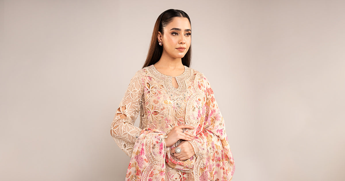 Maria B | Eid Collection Formals 26 | 3 Piece Embroidered Organza Suit