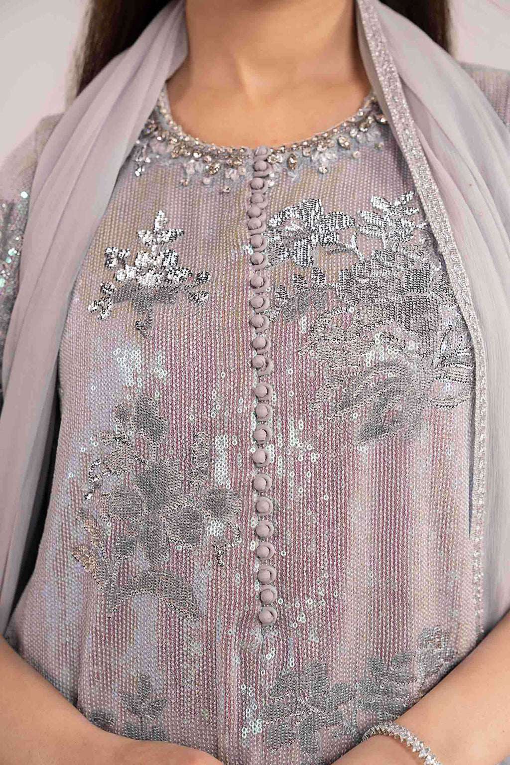 Maria B | Modern Archives | 3 Piece Embroidered Chiffon Suit