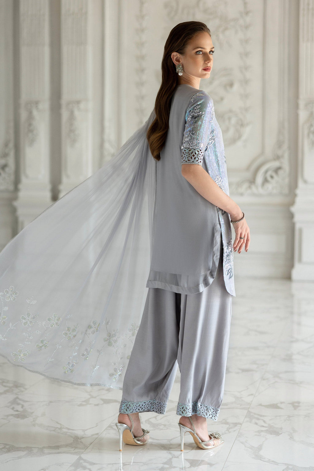 Maria B | Modern Archives | 3 Piece Embroidered Chiffon Suit