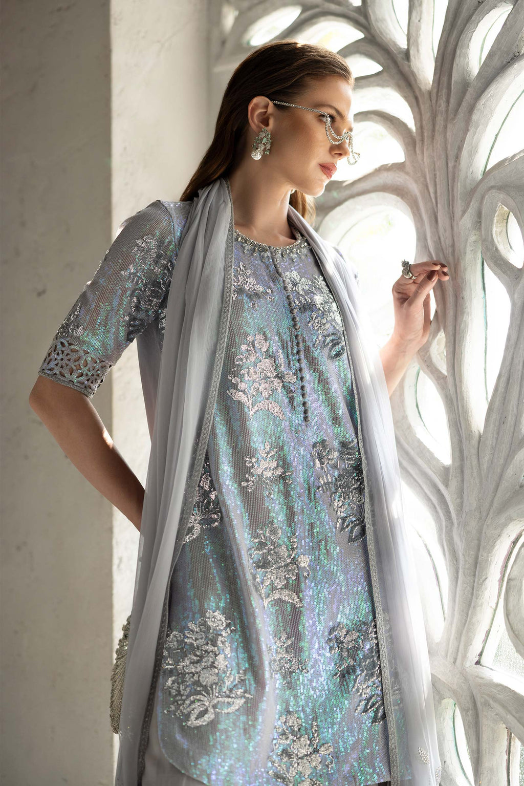 Maria B | Modern Archives | 3 Piece Embroidered Chiffon Suit