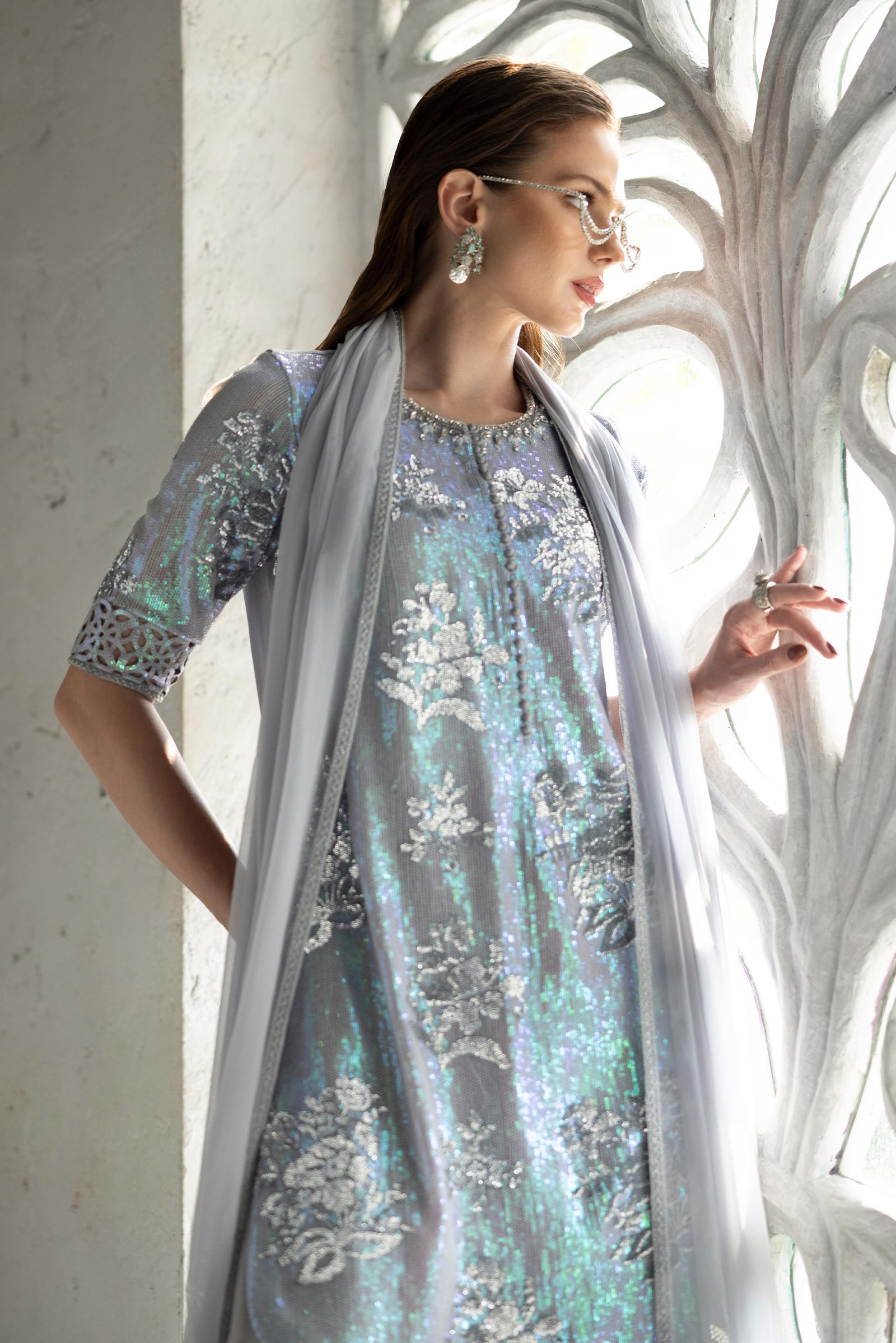 Maria B | Modern Archives | 3 Piece Embroidered Chiffon Suit