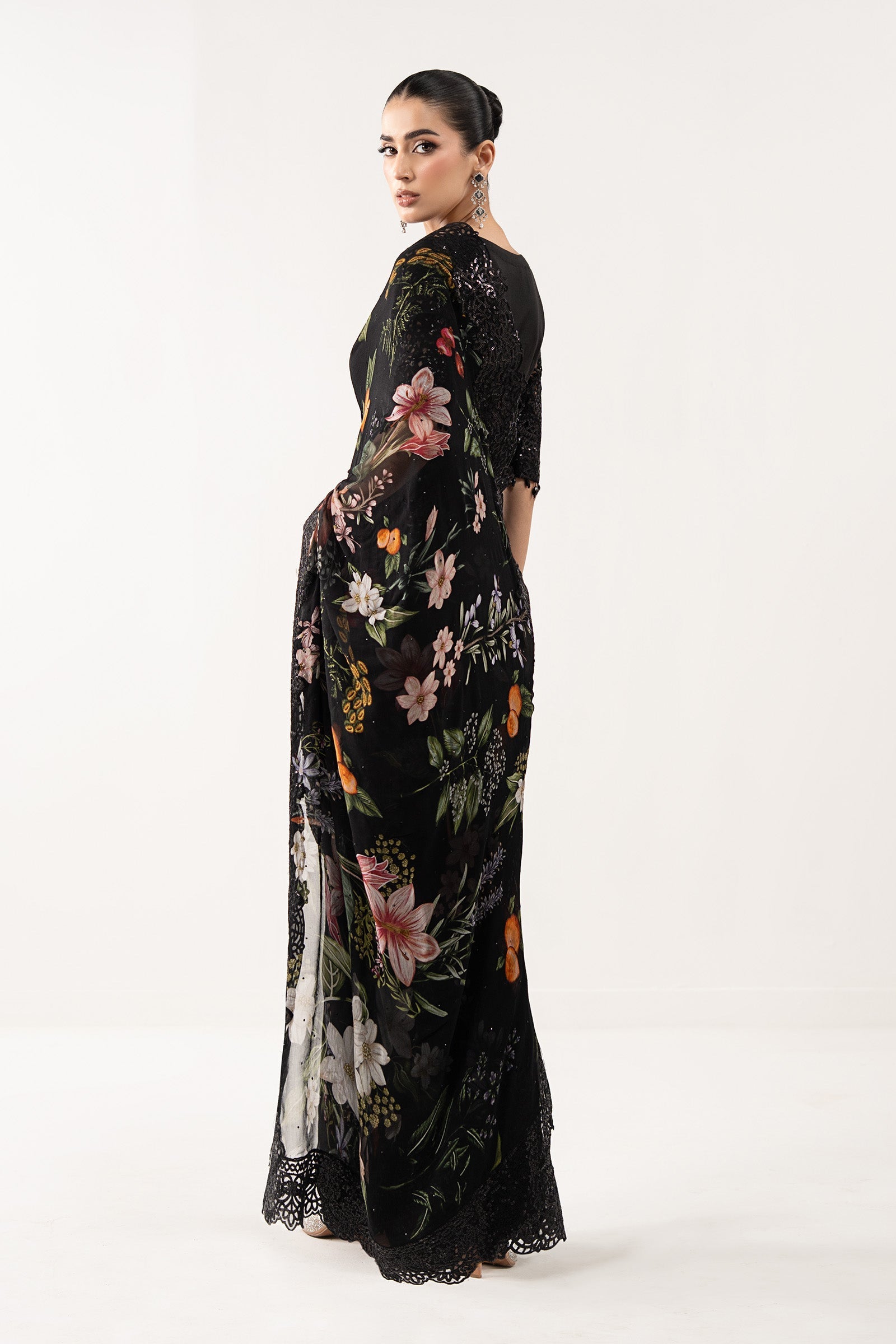 Maria B | Eid Collection 26 | Embroidered Chiffon Saree
