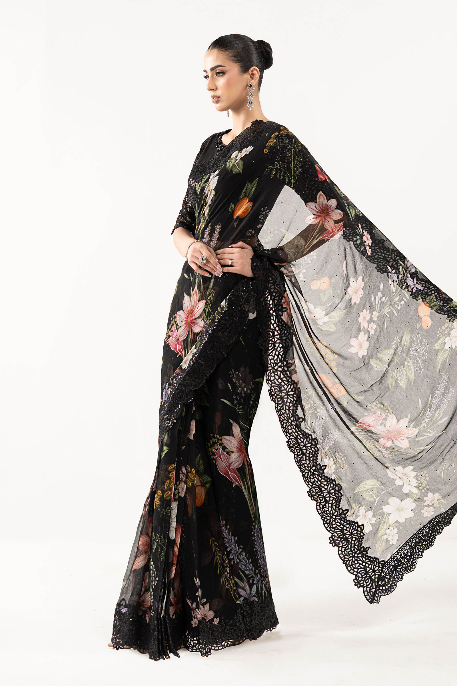 Maria B | Eid Collection 26 | Embroidered Chiffon Saree