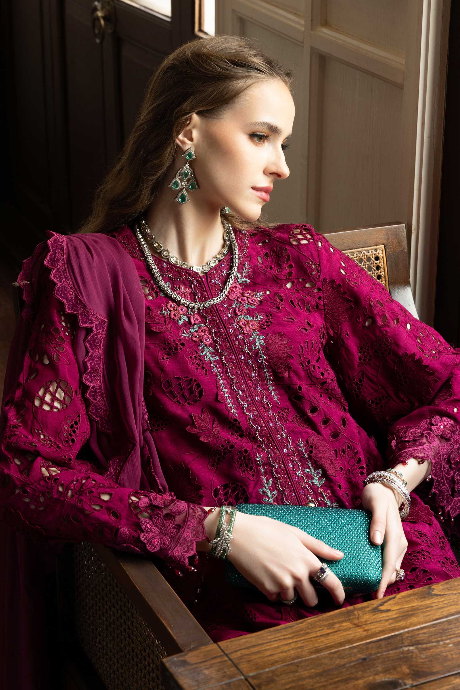 Maria B | Eid Collection 26 | 3 Piece Embroidered Raw Silk Suit