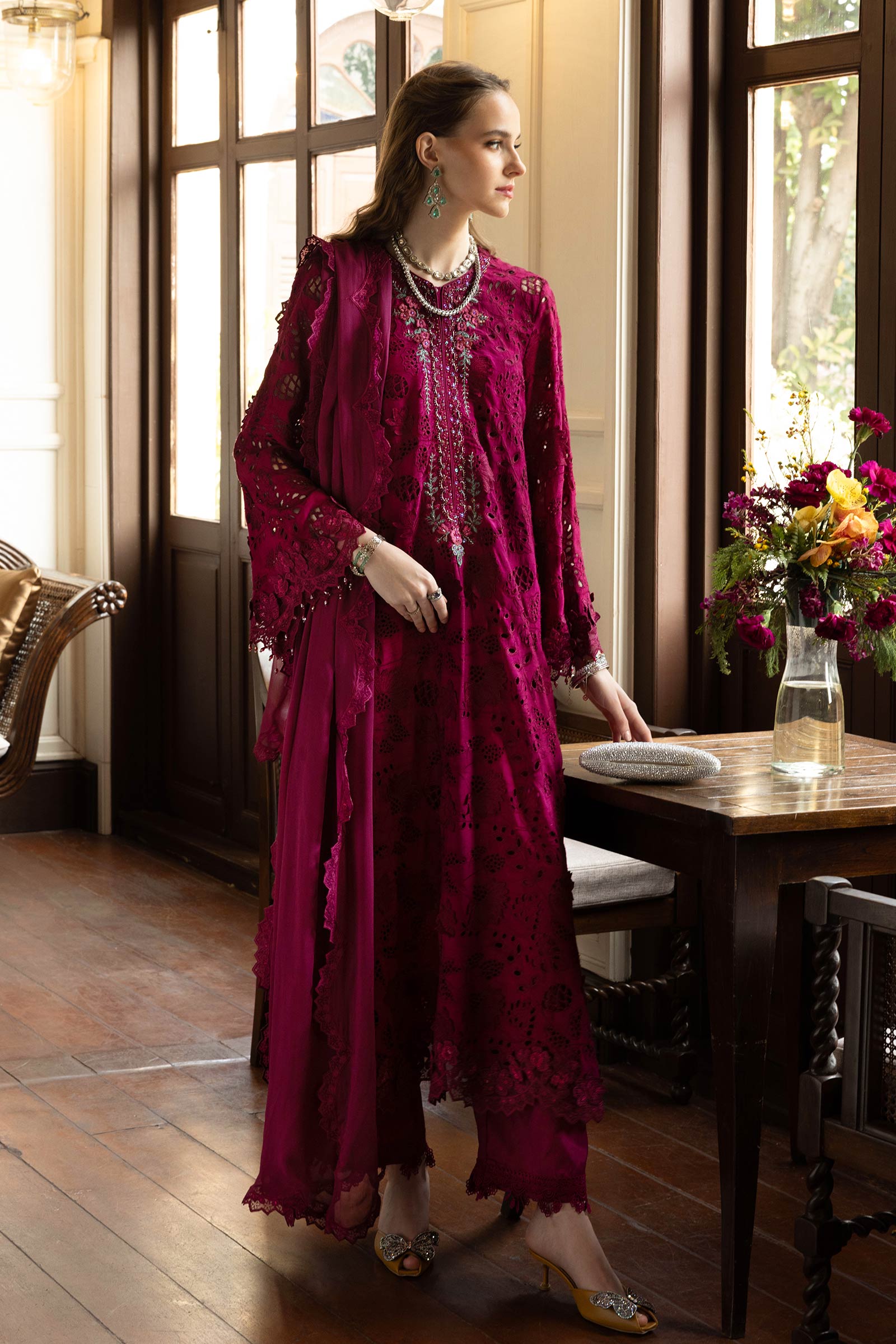 Maria B | Eid Collection 26 | 3 Piece Embroidered Raw Silk Suit