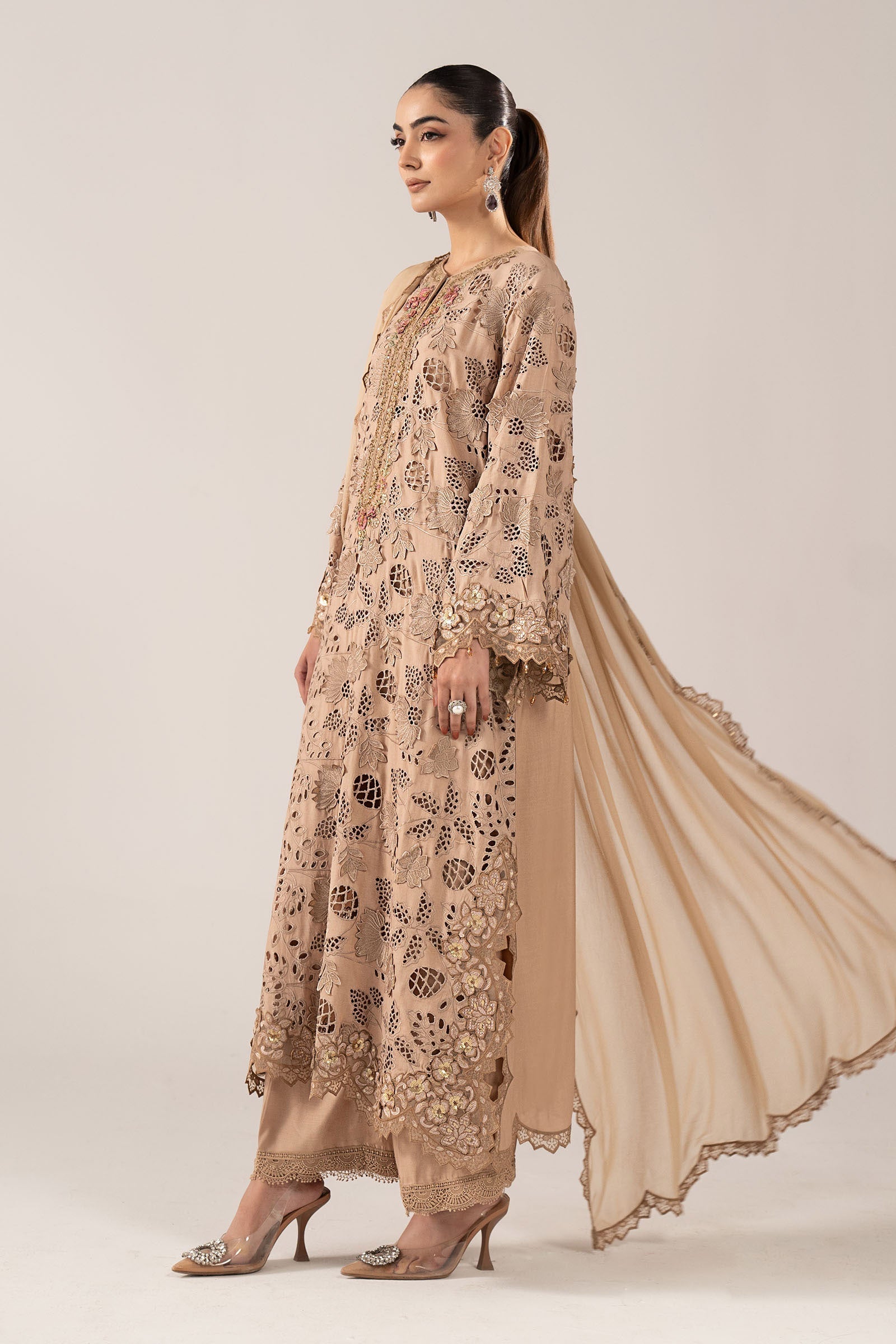 Maria B | Eid Collection 26 | 3 Piece Embroidered Raw Silk Suit
