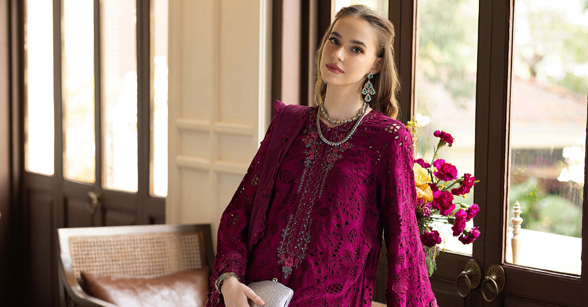 Maria B | Eid Collection 26 | 3 Piece Embroidered Raw Silk Suit