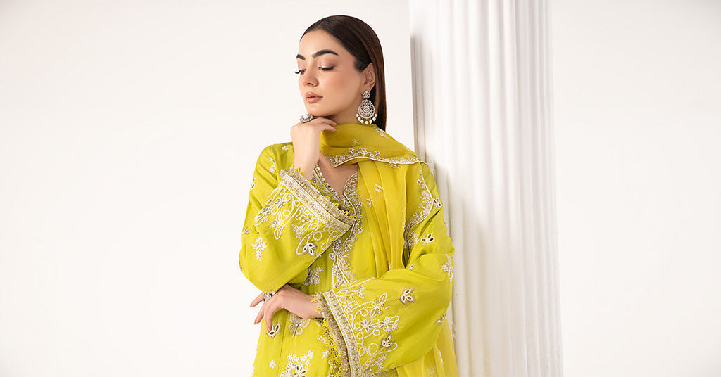 Maria B | Eid Collection 26 | 3 Piece Embroidered Raw Silk Suit