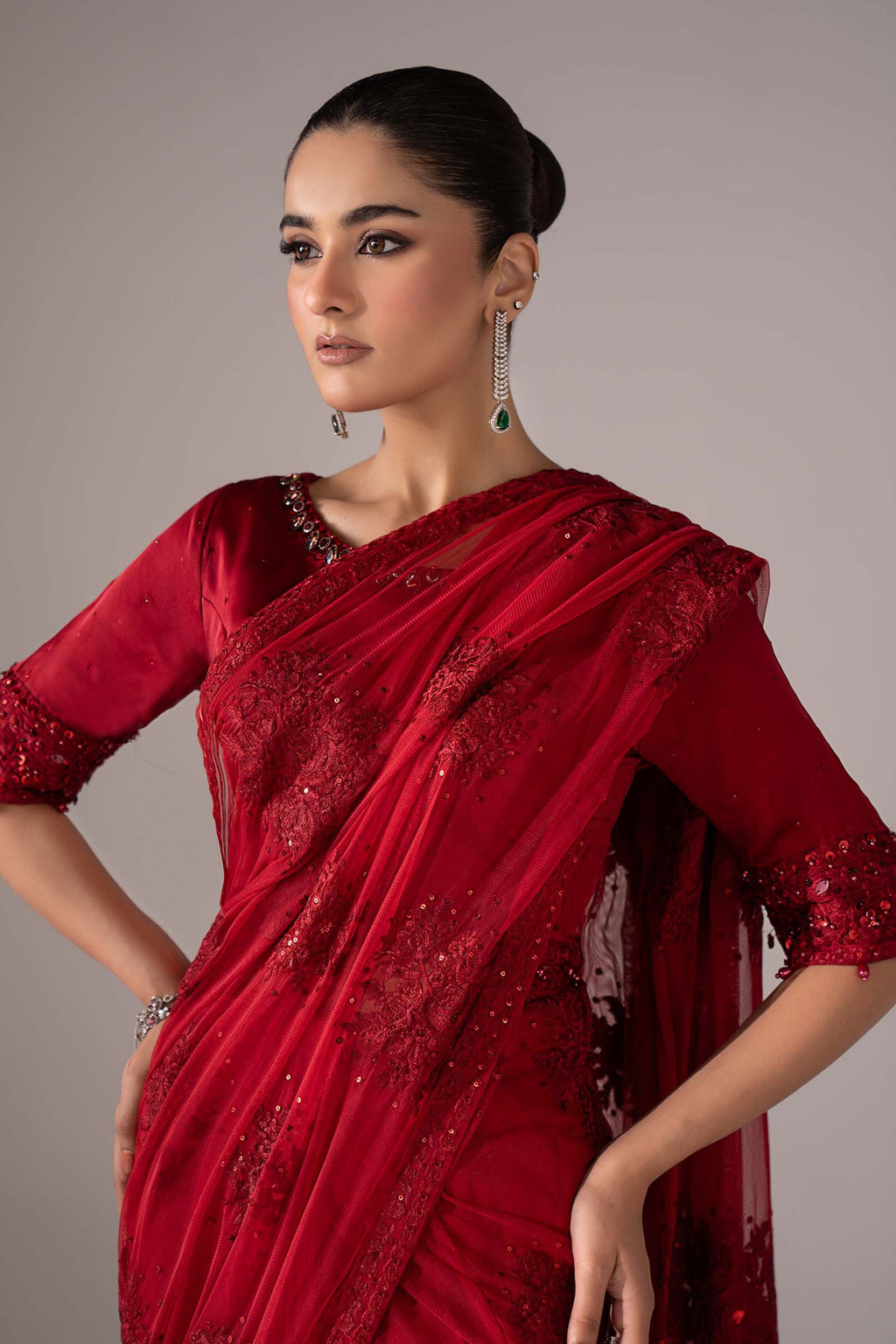 Maria B | Eid Collection 26 | Embroidered Chiffon Saree