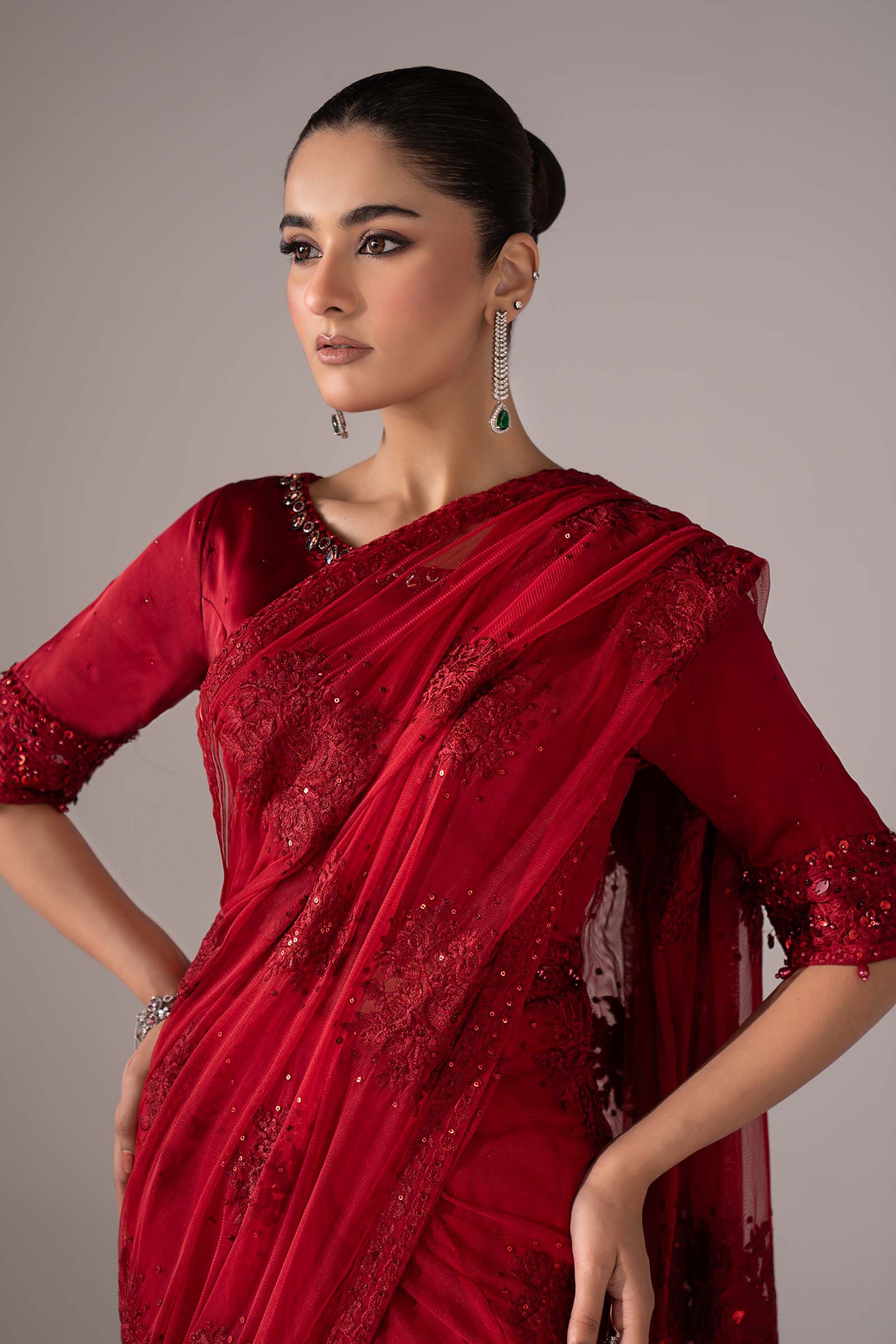 Maria B | Eid Collection 26 | Embroidered Chiffon Saree