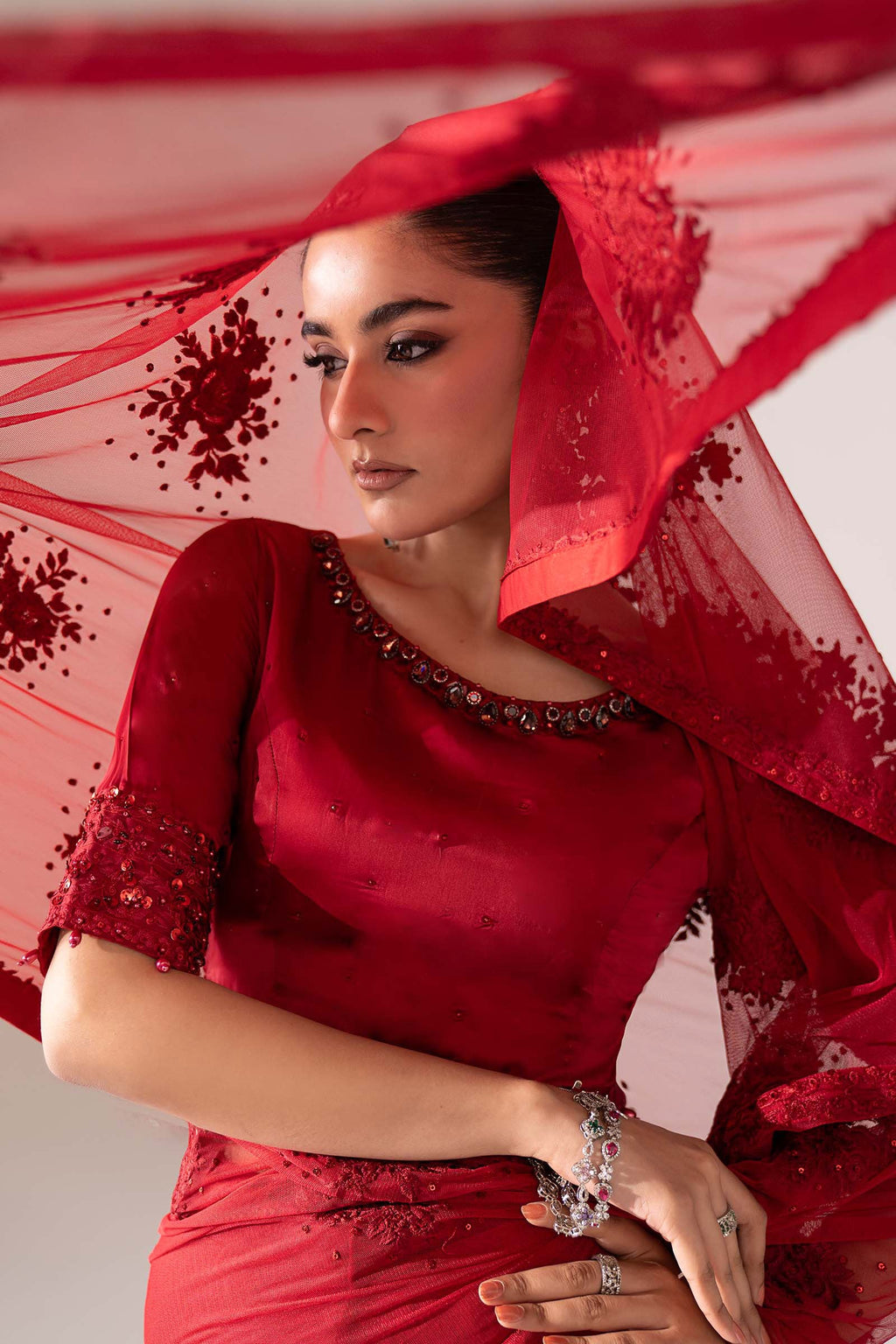 Maria B | Eid Collection 26 | Embroidered Chiffon Saree