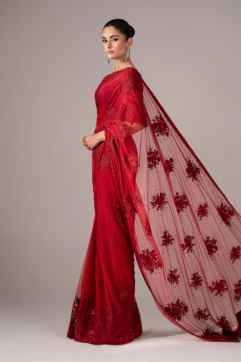 Maria B | Eid Collection 26 | Embroidered Chiffon Saree