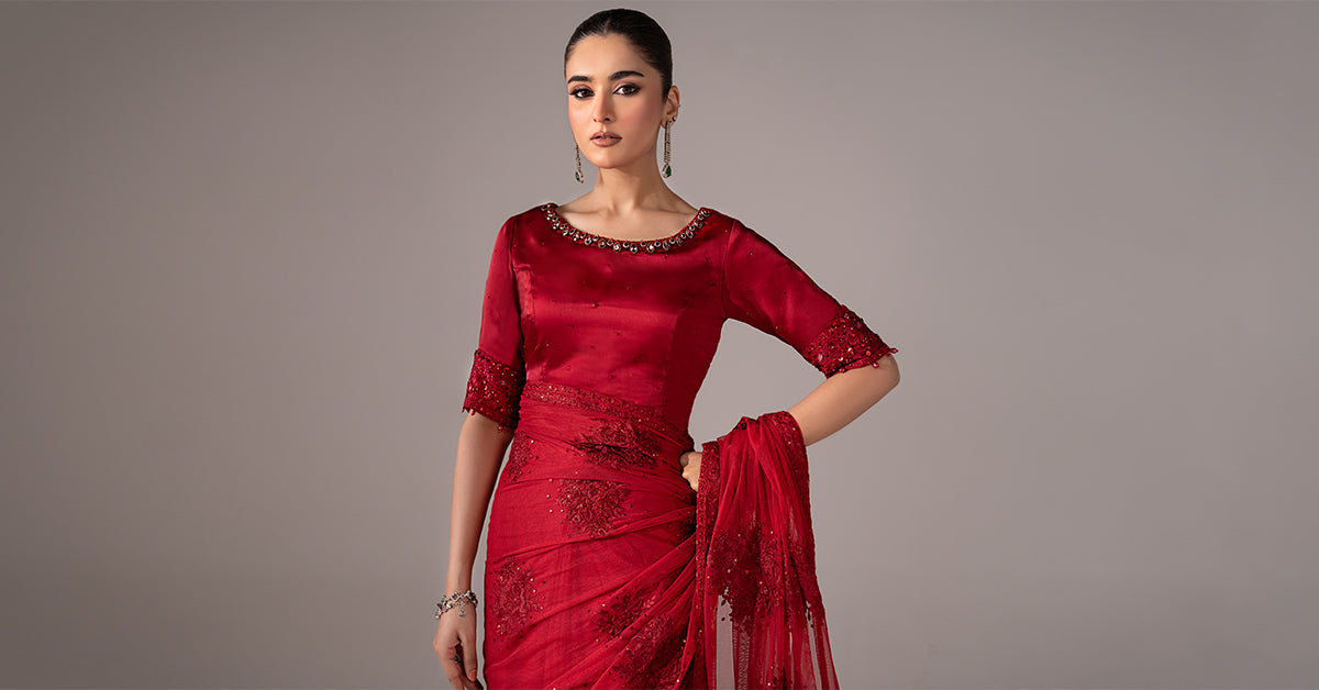 Maria B | Eid Collection 26 | Embroidered Chiffon Saree