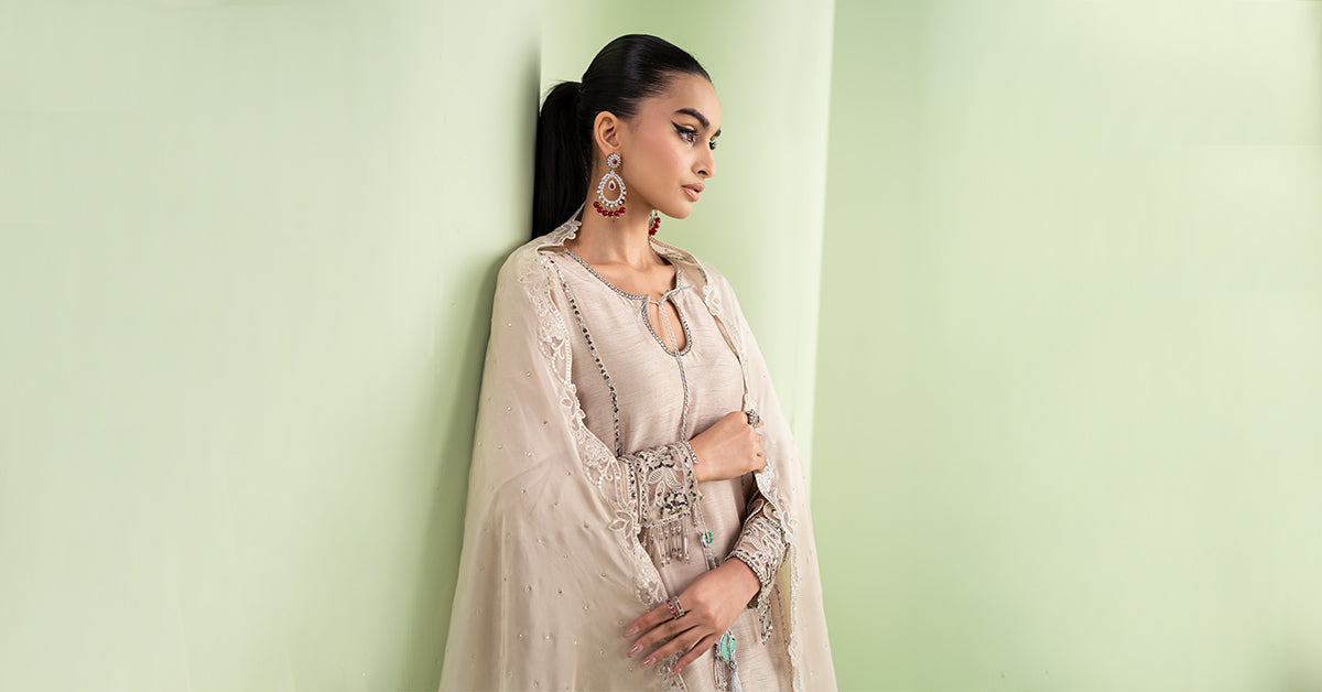 Maria B | Eid Collection 26 | 3 Piece Embroidered Raw Silk Suit