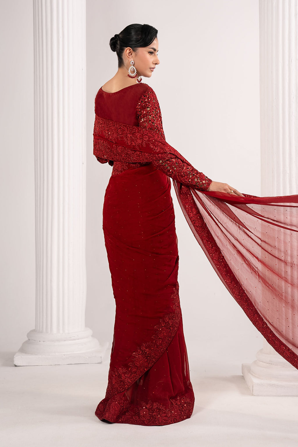 Maria B | Eid Collection 26 | Embroidered Chiffon Saree