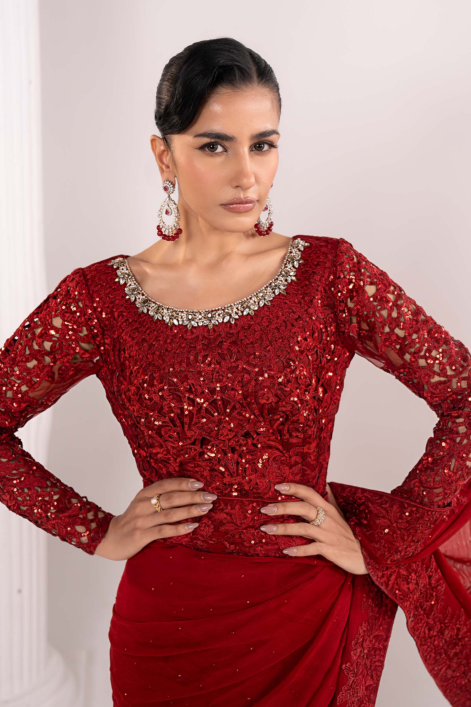 Maria B | Eid Collection 26 | Embroidered Chiffon Saree