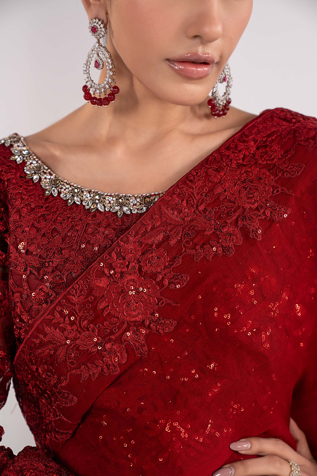 Maria B | Eid Collection 26 | Embroidered Chiffon Saree