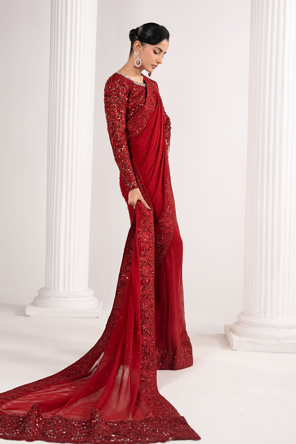 Maria B | Eid Collection 26 | Embroidered Chiffon Saree