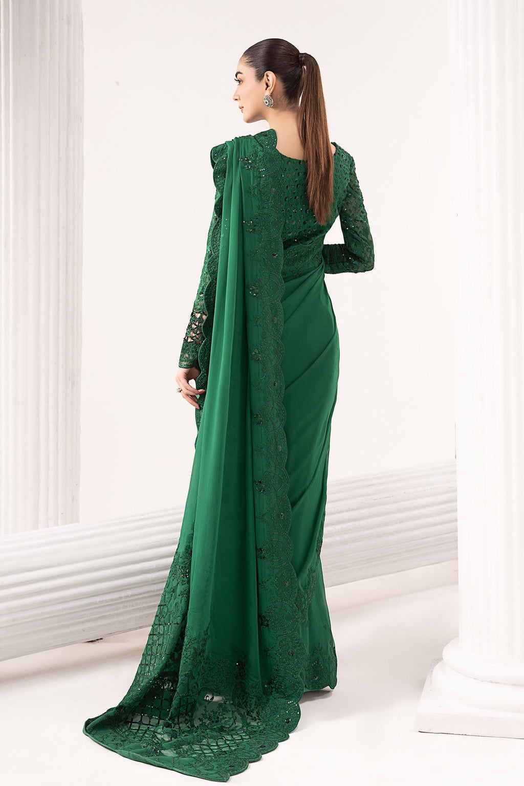 Maria B | Eid Collection 26 | Embroidered Chiffon Saree