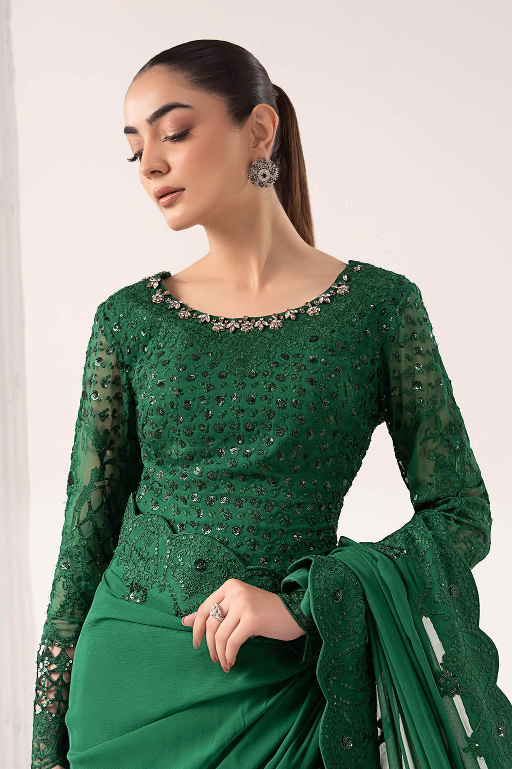 Maria B | Eid Collection 26 | Embroidered Chiffon Saree