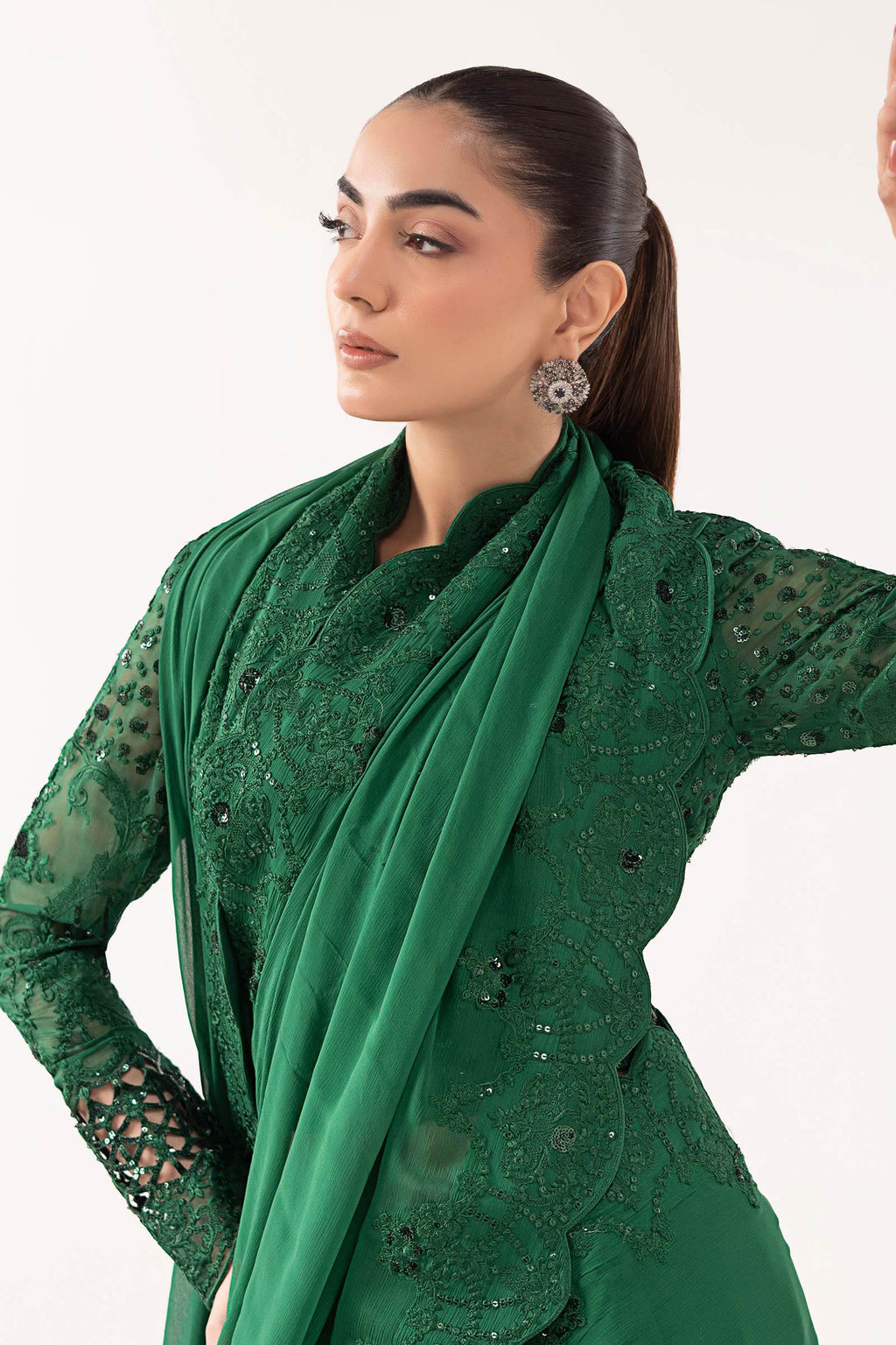 Maria B | Eid Collection 26 | Embroidered Chiffon Saree