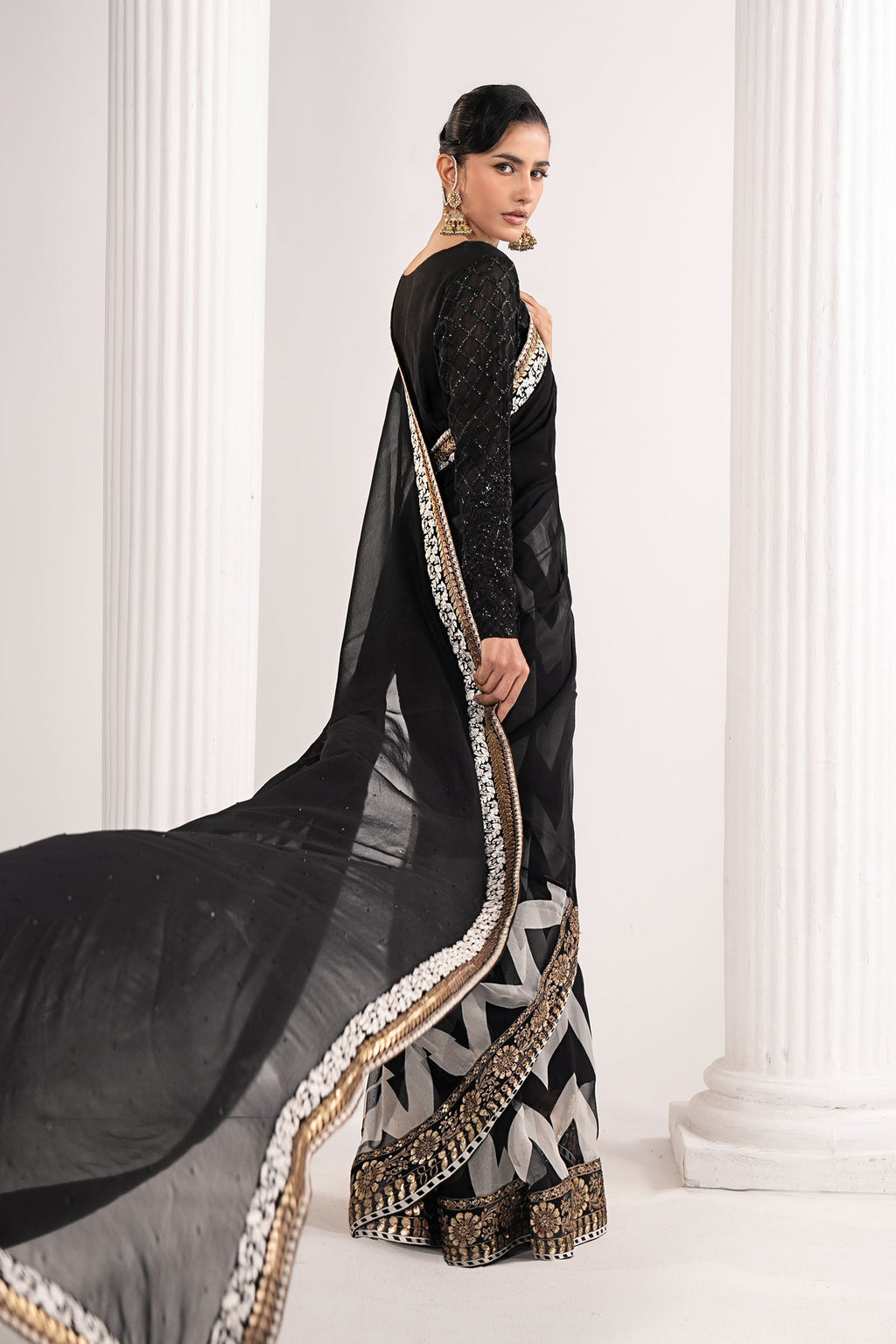 Maria B | Eid Collection 26 | Embroidered Chiffon Saree