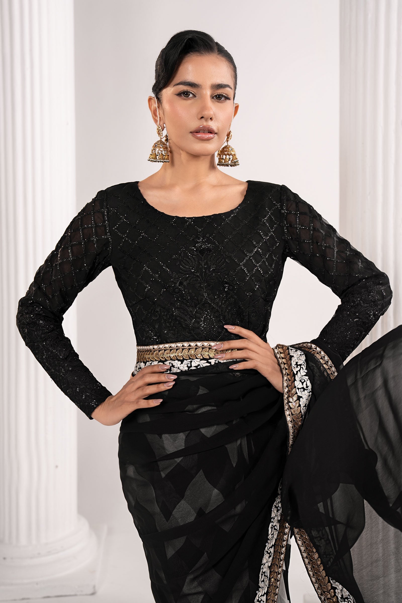 Maria B | Eid Collection 26 | Embroidered Chiffon Saree