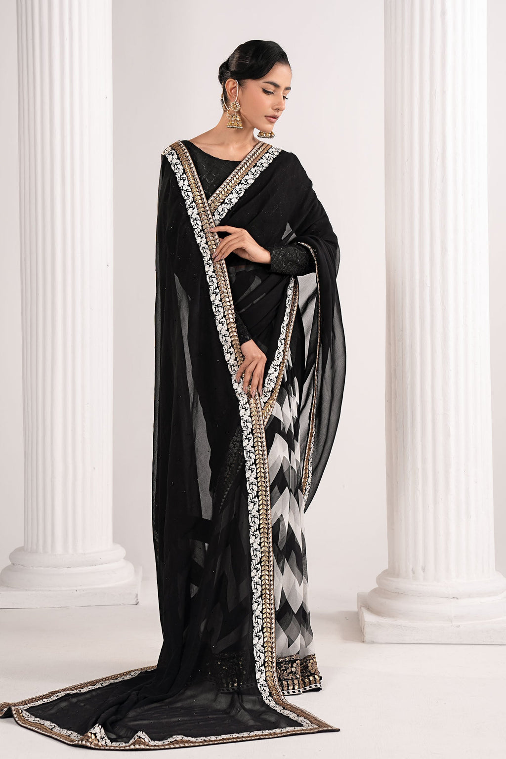 Maria B | Eid Collection 26 | Embroidered Chiffon Saree
