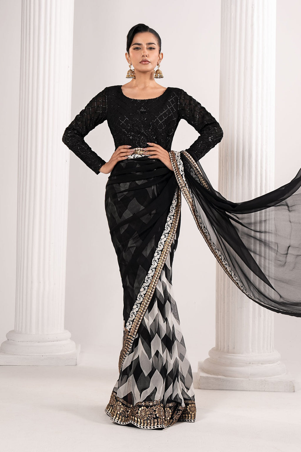 Maria B | Eid Collection 26 | Embroidered Chiffon Saree